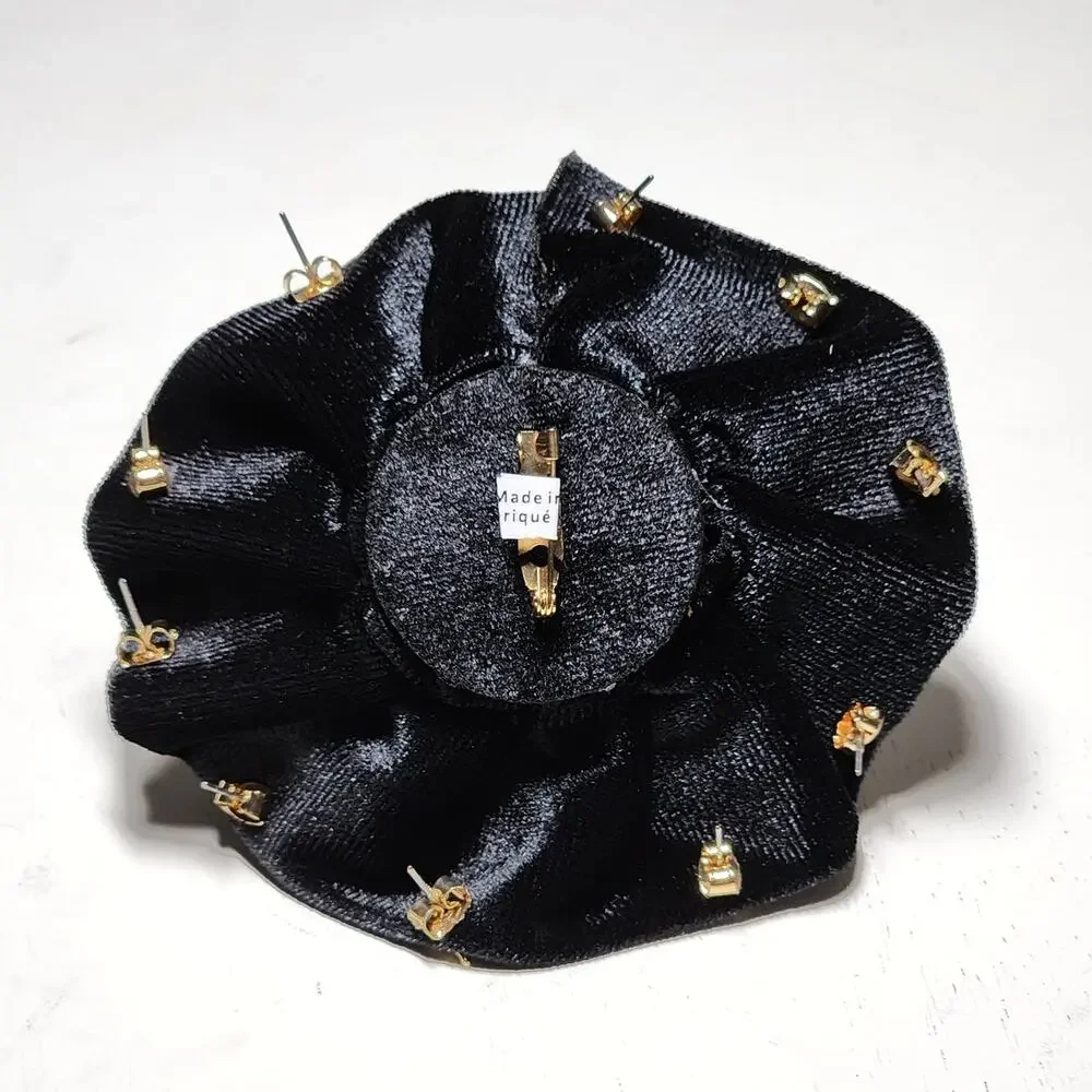 Free People Rosette Stud Pack Velvet Rose Brooch Earrings Set